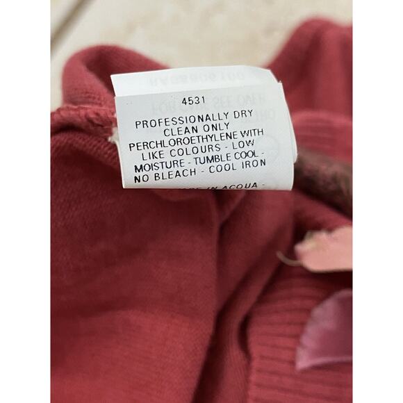 Moschino Cheap & Chic Wool Velvet Bow Motif Camisole Blouse Pink Size 8 READ - Picture 9 of 12